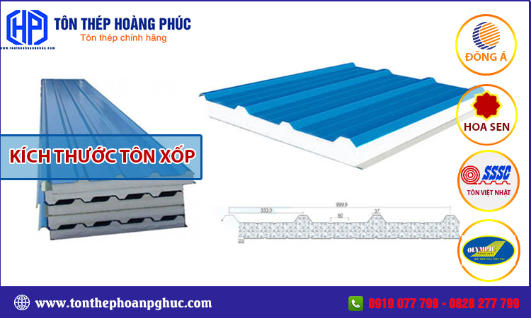Kích thước tôn xốp