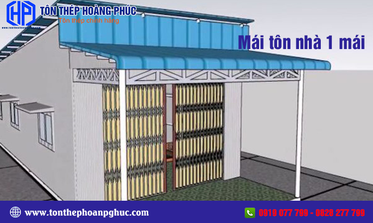 Mái tôn nhà 1 mái