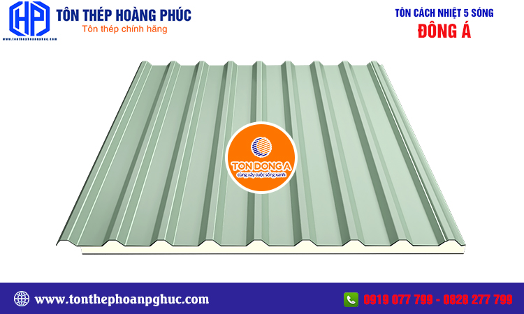 Tôn cách nhiệt Đông Á 5 sóng