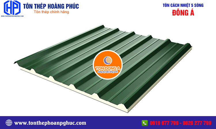 Tôn cách nhiệt Đông Á 5 sóng
