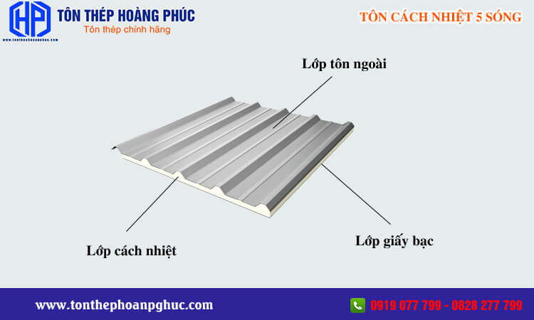 Tôn cách nhiệt 5 sóng