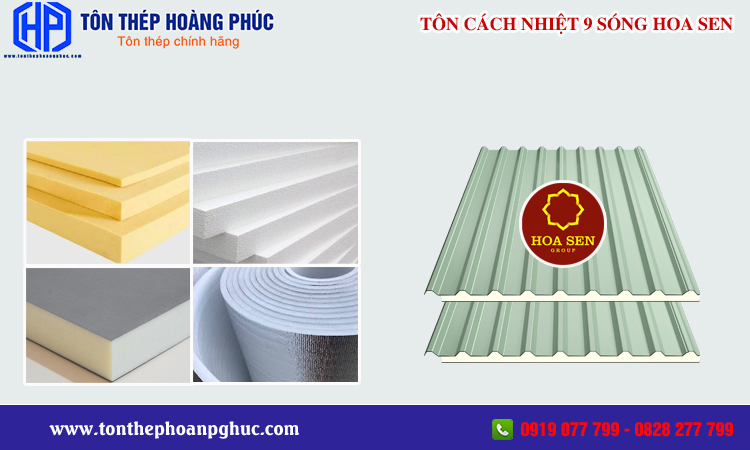 Tôn cách nhiệt 9 sóng Hoa Sen