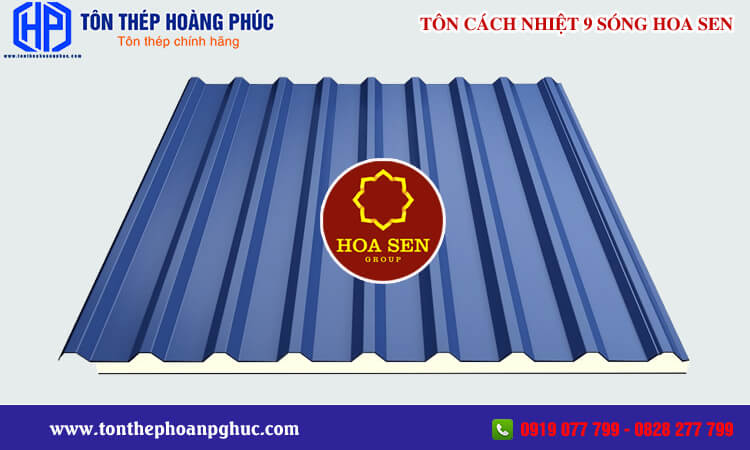 Tôn cách nhiệt 9 sóng Hoa Sen