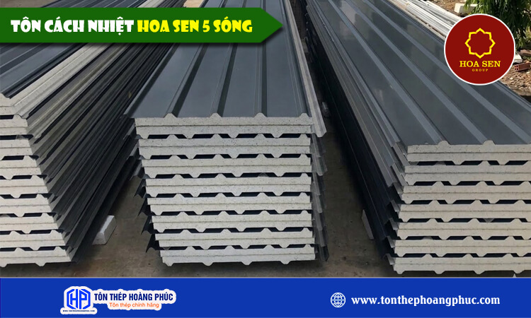 Tôn cách nhiệt Hoa Sen 5 sóng 