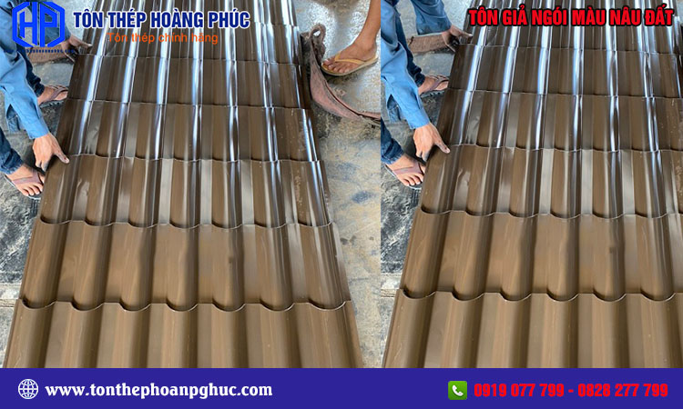 Tôn giả ngói màu nâu đất