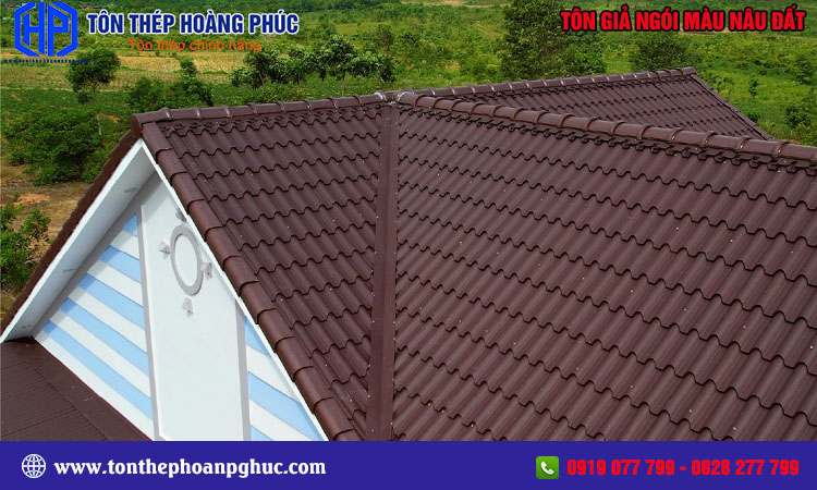 Tôn giả ngói màu nâu đất