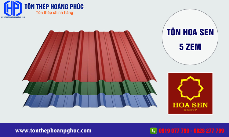 Tôn hoa sen 5 zem 
