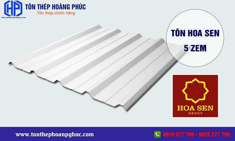 Tôn hoa sen 5 zem 