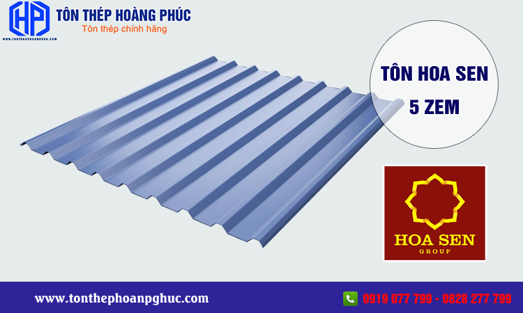 Tôn hoa sen 5 zem 