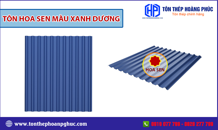 Tôn Hoa Sen màu xanh dương