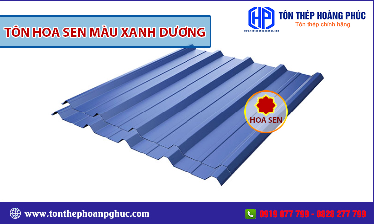 Tôn Hoa Sen màu xanh dương