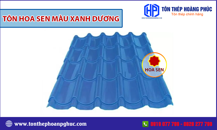 Tôn Hoa Sen màu xanh dương