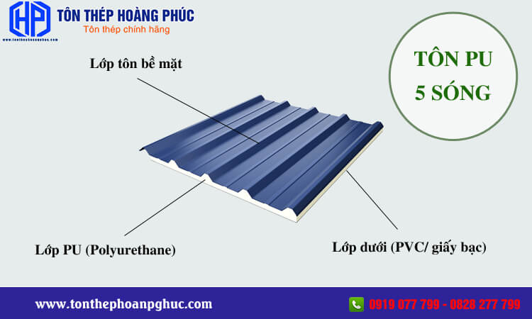 Tôn PU 5 sóng