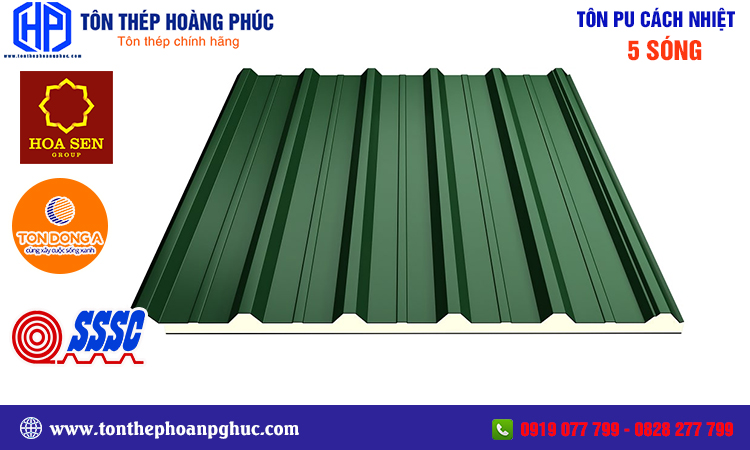 Tôn Pu cách nhiệt 5 sóng