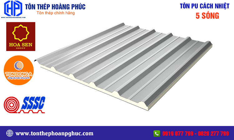 Tôn Pu cách nhiệt 5 sóng