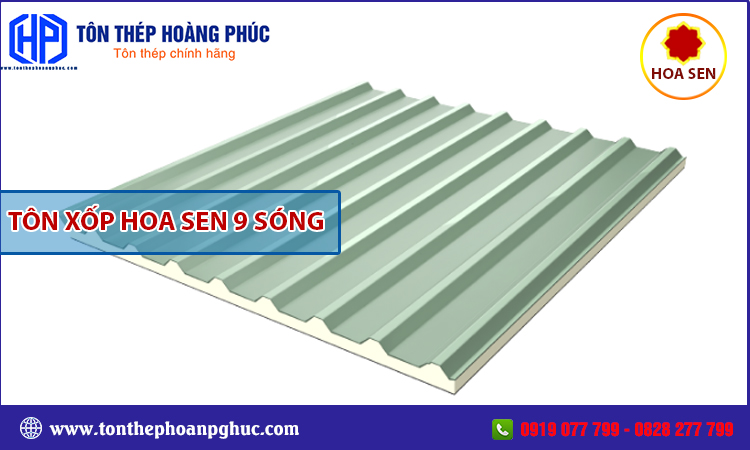 Tôn xốp Hoa Sen 9 sóng