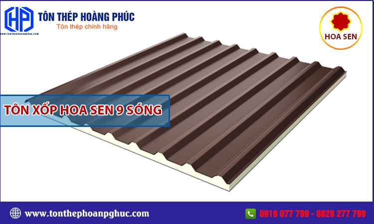 Tôn xốp Hoa Sen 9 sóng