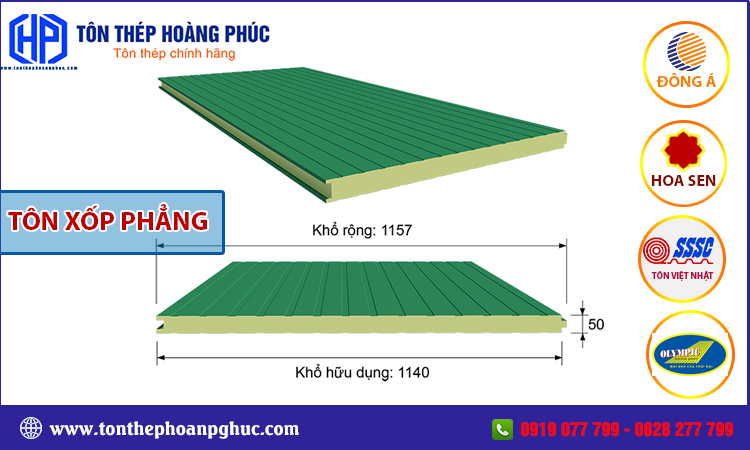 Tôn xốp phẳng